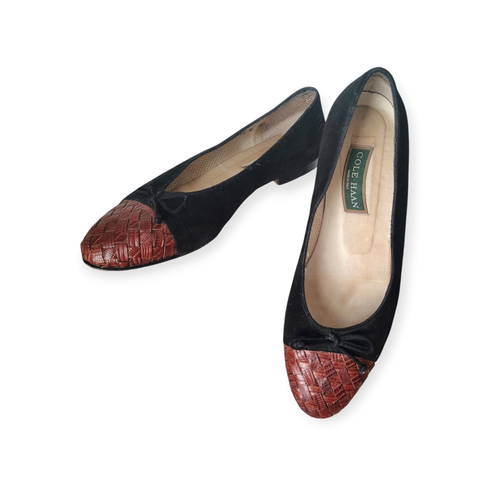Cole Haan Black and Brown Flats with Suede Finish - Picture 2 of 9